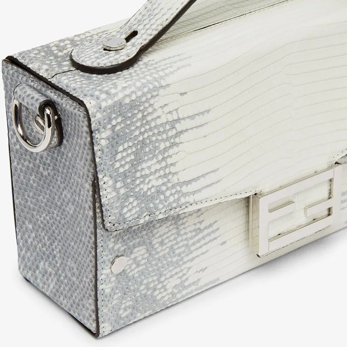 Fendi Messenger Bags Soft Trunk Baguette White Lizard Bag 8211 Men