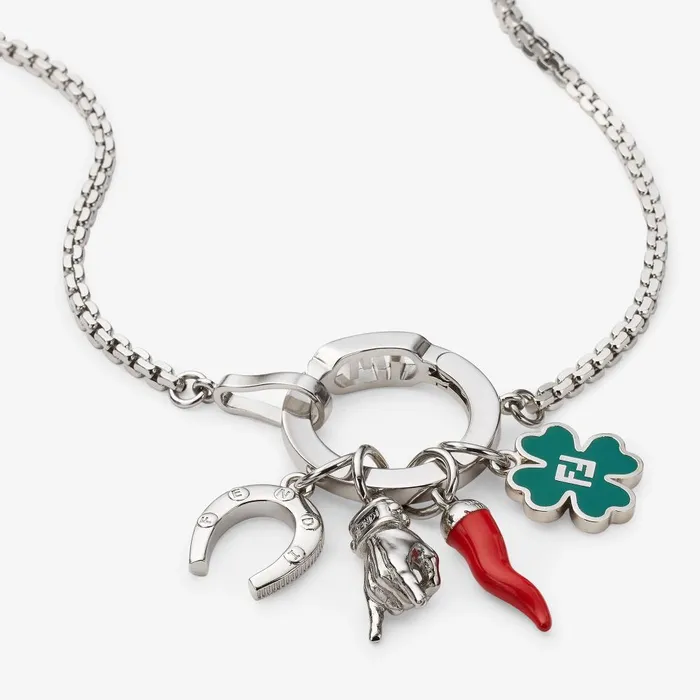 Fendi Necklaces Fendi O039Luck Necklace Silvercolored Necklace 8211 Men