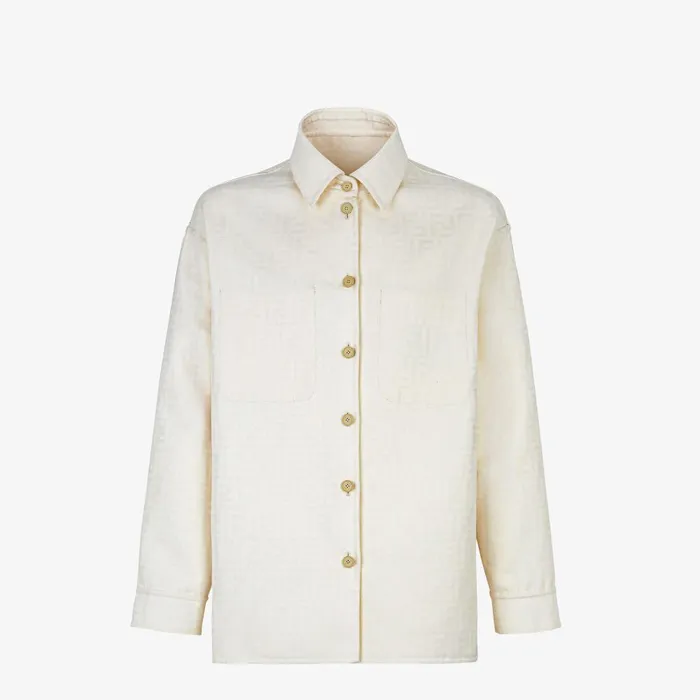 Fendi Outerwear Blouson White FF Cotton GoTo Jacket 8211 Men