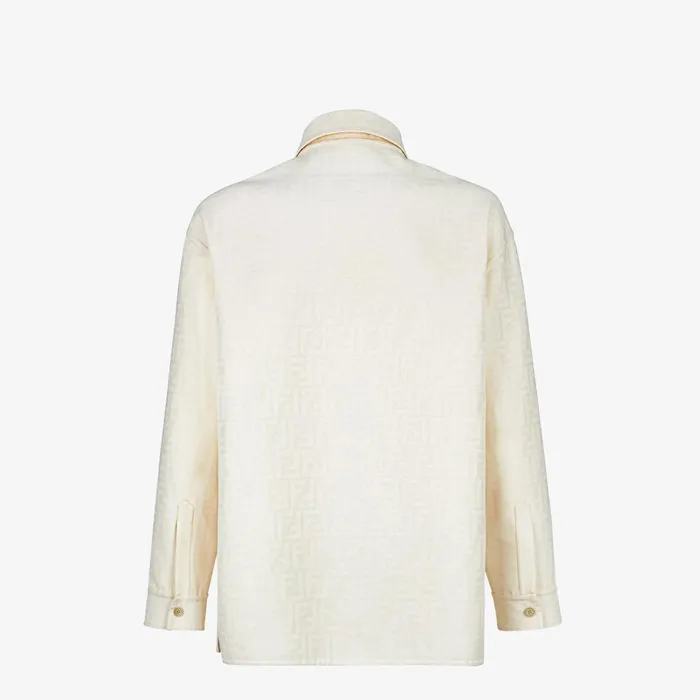 Fendi Outerwear Blouson White FF Cotton GoTo Jacket 8211 Men