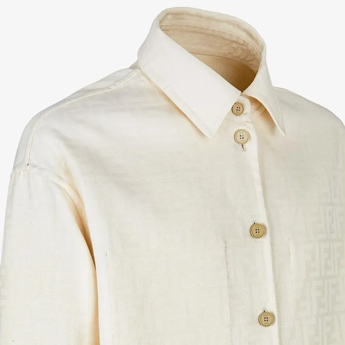 Fendi Outerwear Blouson White FF Cotton GoTo Jacket 8211 Men