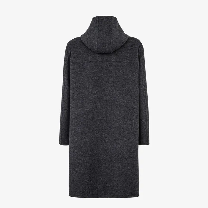 Fendi Outerwear Duffel Coat Gray Wool Coat 8211 Men
