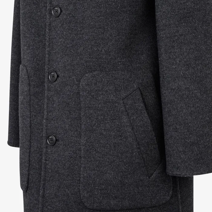 Fendi Outerwear Duffel Coat Gray Wool Coat 8211 Men