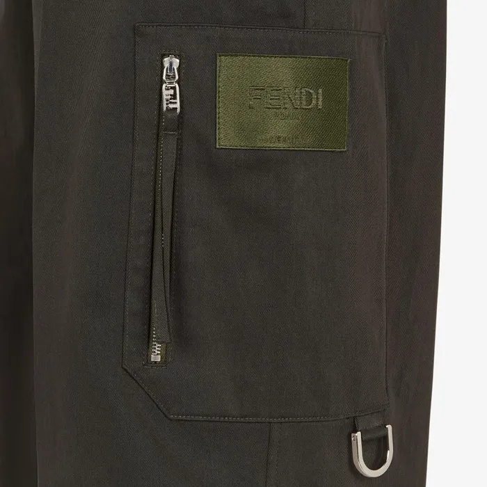 Fendi Pants and Shorts Pants Green Gabardine Pants 8211 Men