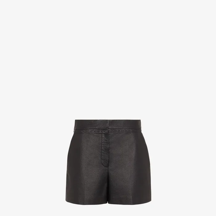 Fendi Pants and Shorts Shorts Black Leather Shorts 8211 Women
