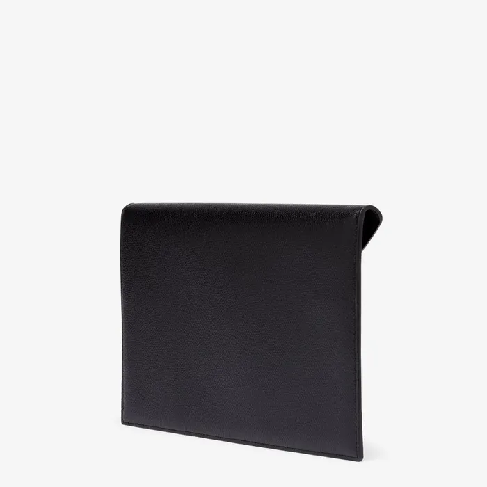 Fendi Pouches FF Diamonds Flat Pouch Black Leather Pouch 8211 Women