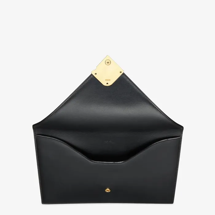 Fendi Pouches FF Diamonds Flat Pouch Black Leather Pouch 8211 Women