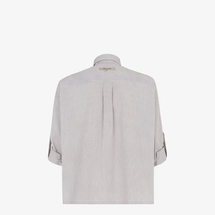 Fendi Shirts Shirt Brown Striped Cotton Shirt 8211 Men
