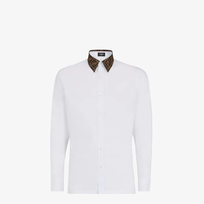 Fendi Shirts Shirt White Cotton Shirt 8211 Men
