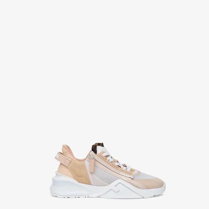 Fendi Sneakers Fendi Flow Low Top In Pink Nylon And Suede 8211 Women