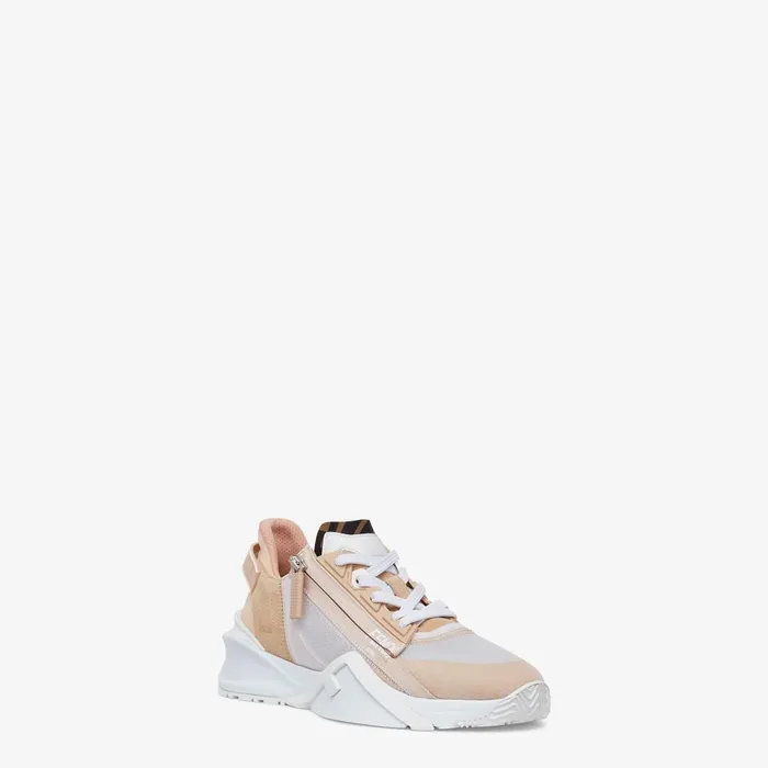 Fendi Sneakers Fendi Flow Low Top In Pink Nylon And Suede 8211 Women