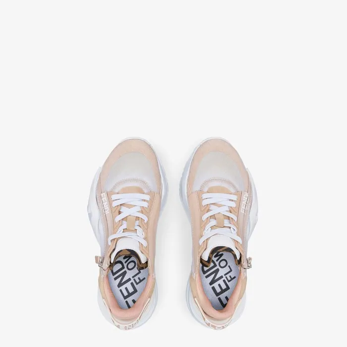 Fendi Sneakers Fendi Flow Low Top In Pink Nylon And Suede 8211 Women