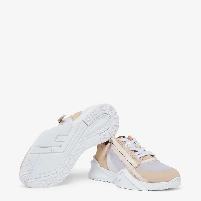 Fendi Sneakers Fendi Flow Low Top In Pink Nylon And Suede 8211 Women