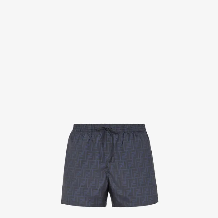 Fendi Swimwear Swim Shorts Blue FF Nylon Swim Shorts 8211 Men
