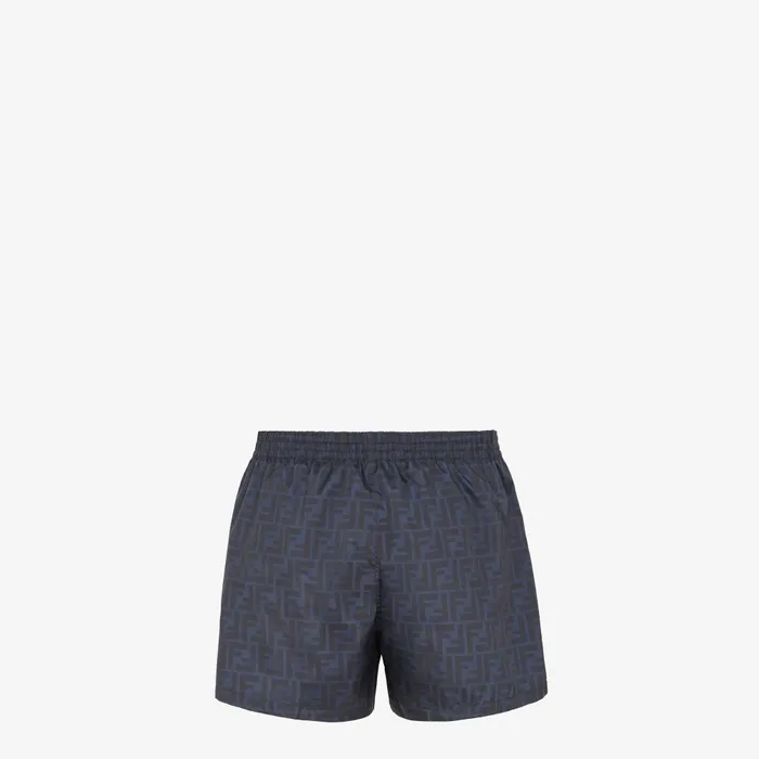 Fendi Swimwear Swim Shorts Blue FF Nylon Swim Shorts 8211 Men
