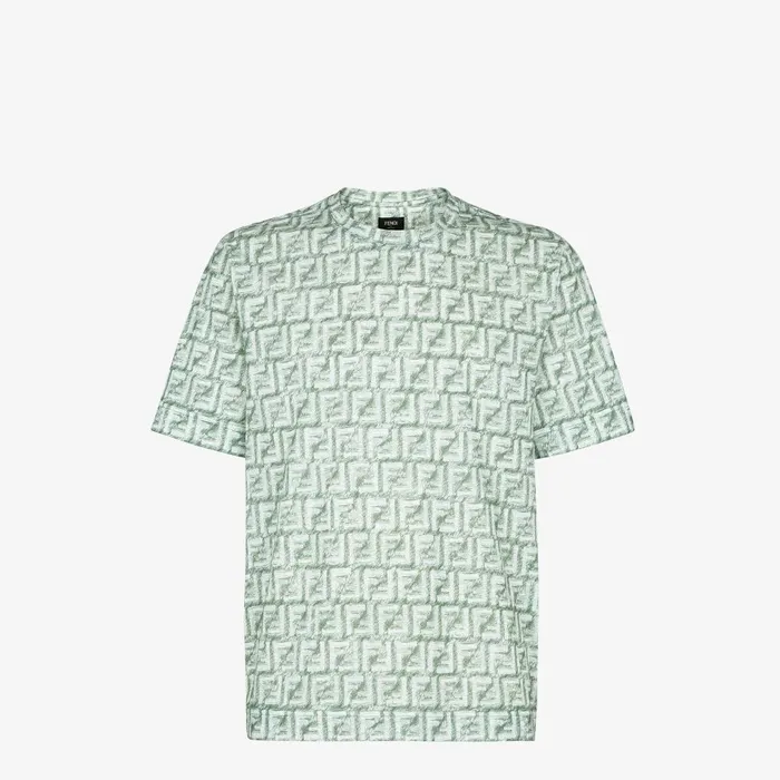 Fendi Tshirts and Polos TShirt Green FF Cotton Tshirt 8211 Men