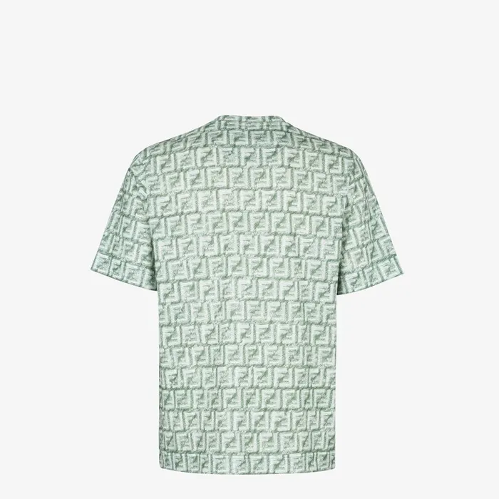 Fendi Tshirts and Polos TShirt Green FF Cotton Tshirt 8211 Men
