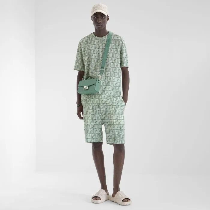 Fendi Tshirts and Polos TShirt Green FF Cotton Tshirt 8211 Men