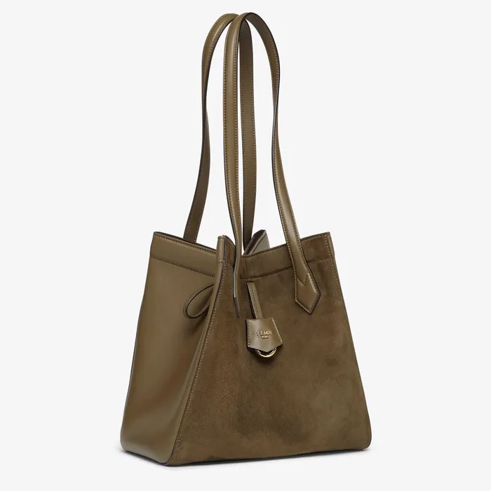 Fendi Tote Bags Fendi Origami Medium Transformable Dark Green And Leather Bag 8211 Women