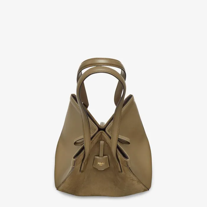Fendi Tote Bags Fendi Origami Medium Transformable Dark Green And Leather Bag 8211 Women