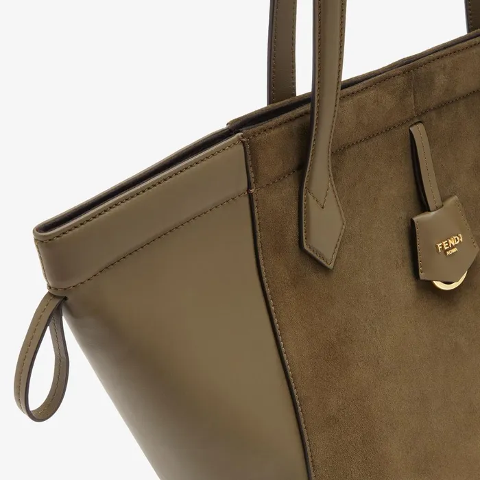 Fendi Tote Bags Fendi Origami Medium Transformable Dark Green And Leather Bag 8211 Women