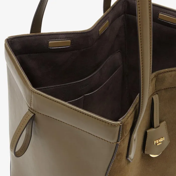 Fendi Tote Bags Fendi Origami Medium Transformable Dark Green And Leather Bag 8211 Women