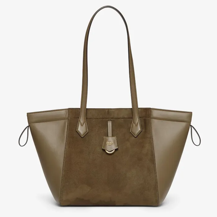 Fendi Tote Bags Fendi Origami Medium Transformable Dark Green And Leather Bag 8211 Women