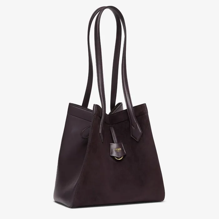Fendi Tote Bags Fendi Origami Medium Transformable Dark Purple Suede And Leather Bag 8211 Women