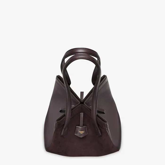 Fendi Tote Bags Fendi Origami Medium Transformable Dark Purple Suede And Leather Bag 8211 Women