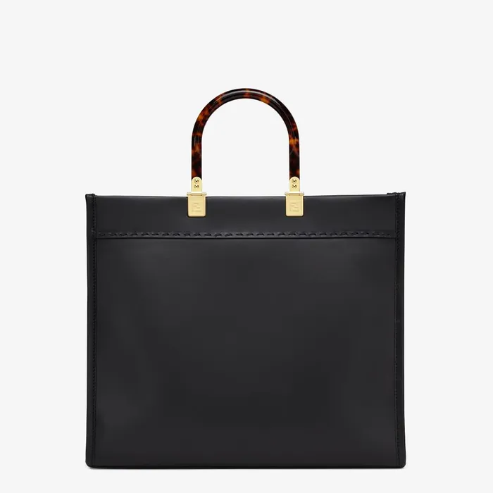 Fendi Tote Bags Fendi Sunshine Medium Black Leather Shopper 8211 Women