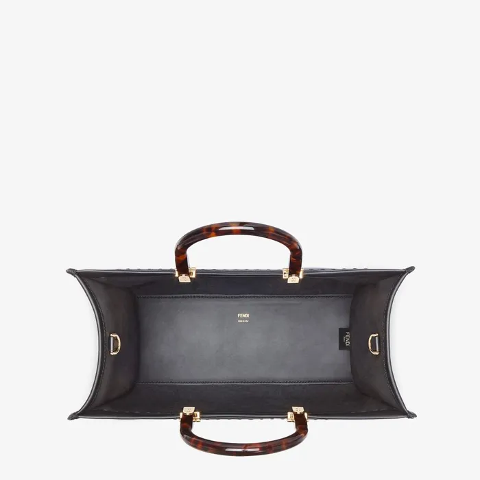 Fendi Tote Bags Fendi Sunshine Medium Black Leather Shopper 8211 Women