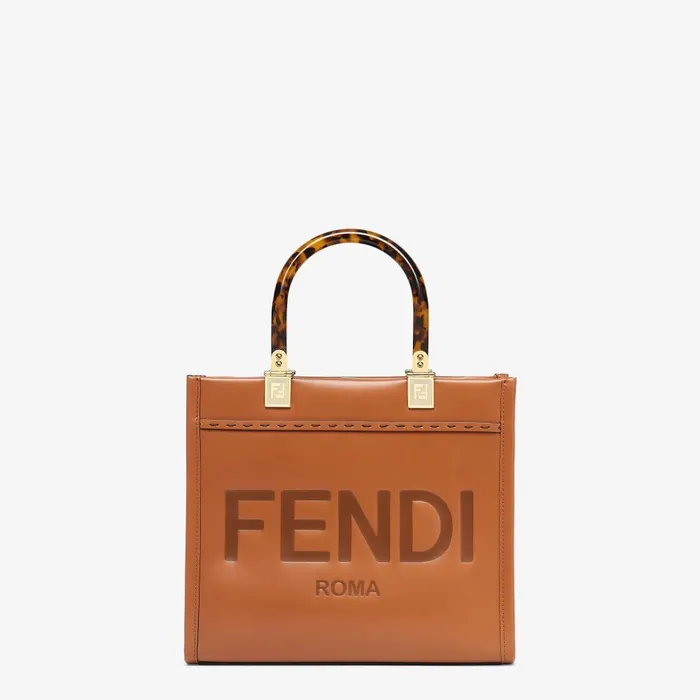 Fendi Tote Bags Fendi Sunshine Small Brown Calfskin Bag 8211 Women