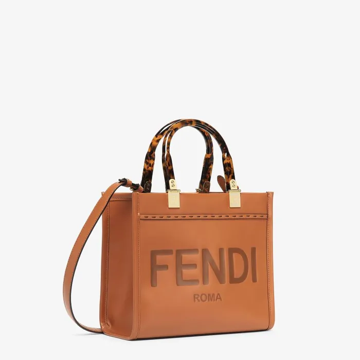 Fendi Tote Bags Fendi Sunshine Small Brown Calfskin Bag 8211 Women