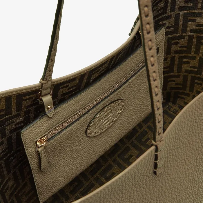 Fendi Tote Bags Medium Roll Bag Green Selleria Shopper With 218 Handsewn Topstitches 8211 Women