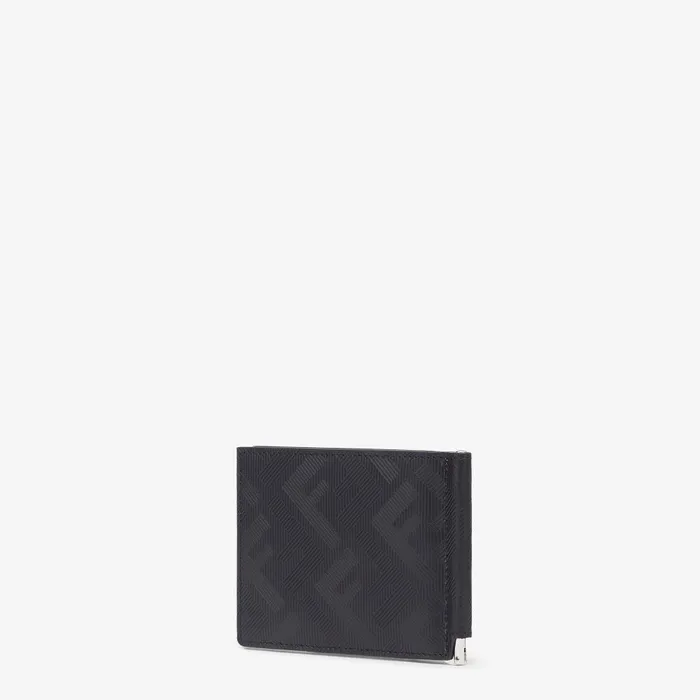 Fendi Wallets Fendi Shadow Card Holder Black Leather Money Clip 8211 Men