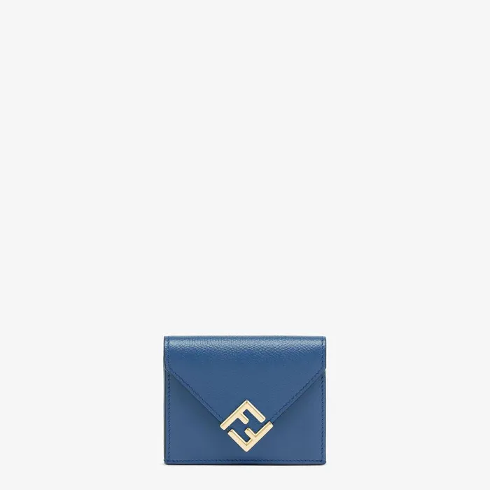 Fendi Wallets FF Diamonds Wallet Blue Leather Wallet 8211 Women