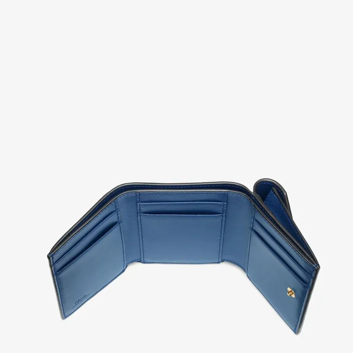 Fendi Wallets FF Diamonds Wallet Blue Leather Wallet 8211 Women