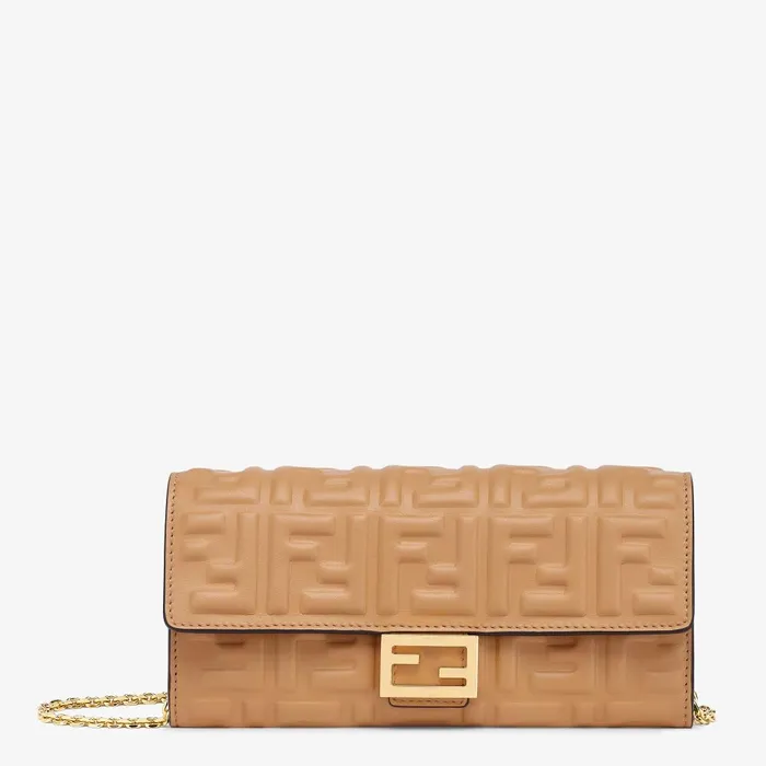 Fendi Wallets On Chain Baguette Continental Wallet With Chain Beige Nappa Leather Wallet 8211 Women Fendi Wallets On Chain Baguette Continental Wallet With Chain Beige Nappa Leather Wallet 8211 Women