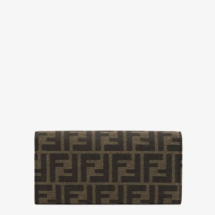 Fendi Wallets On Chain Continental With Chain Brown Fabric Wallet 8211 Women