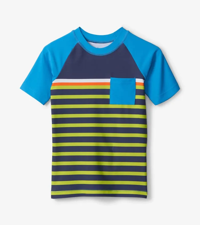 Fish Stripes Short Sleeve Rashguard Hatley