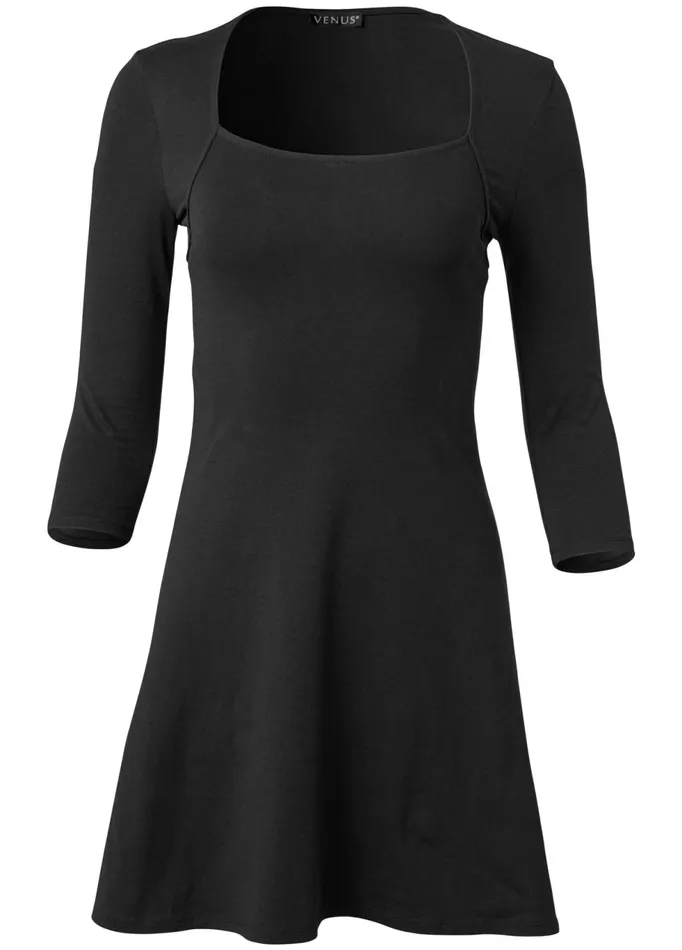 FIT AND FLARE DRESS Black Women VENUS Casual Dresses