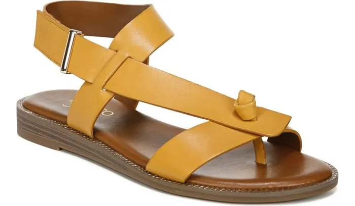 Flat Sandals Women Franco Sarto Franco Glenni Sandal Golden Rod Leather