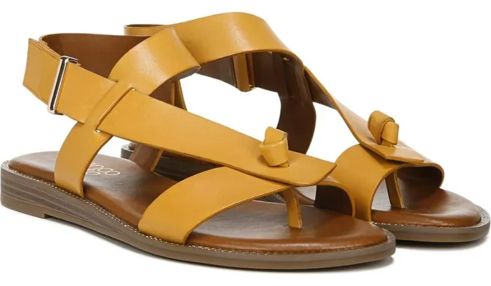Flat Sandals Women Franco Sarto Franco Glenni Sandal Golden Rod Leather