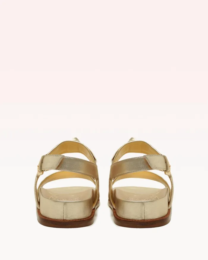 Flats Women Alexandre Birman Alexandre Birman Clarita Sport Sandal 8211 Golden Flat Sandals 8211 Luxury Comfortable Sandals Gold