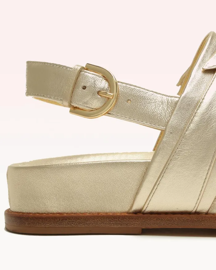 Flats Women Alexandre Birman Alexandre Birman Clarita Sport Sandal 8211 Golden Flat Sandals 8211 Luxury Comfortable Sandals Gold