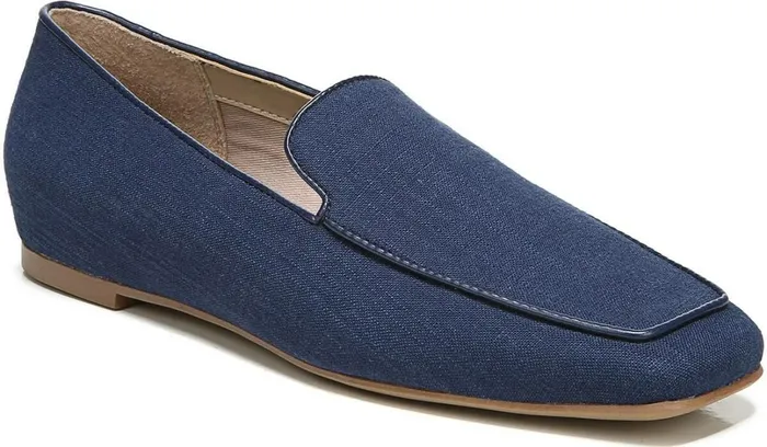 Flats Women Franco Sarto Franco Averly 2 Loafer Navy Linen