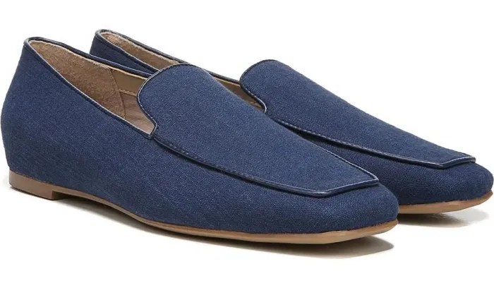 Flats Women Franco Sarto Franco Averly 2 Loafer Navy Linen
