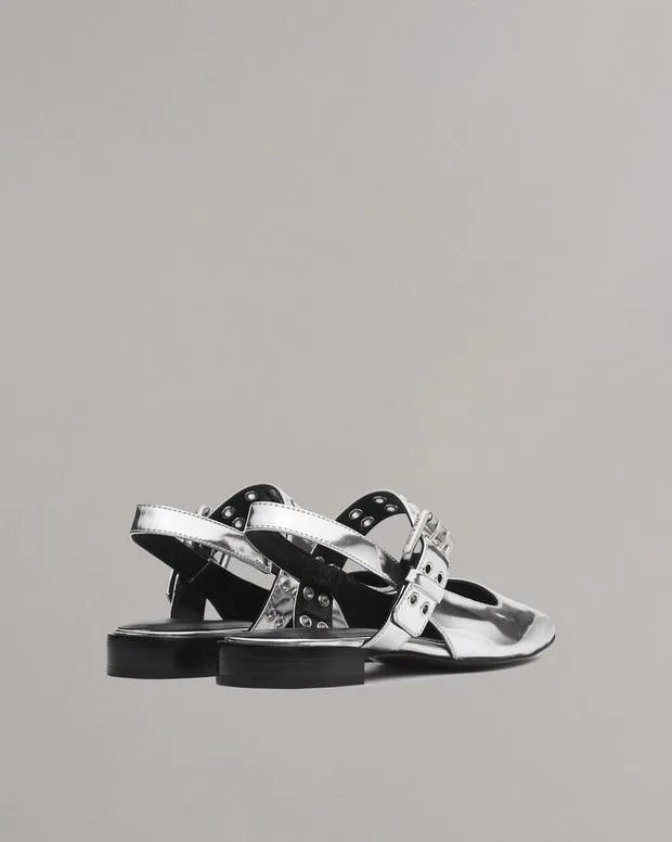 Flats Women Rag and Bone Astra Slingback Flats Silver