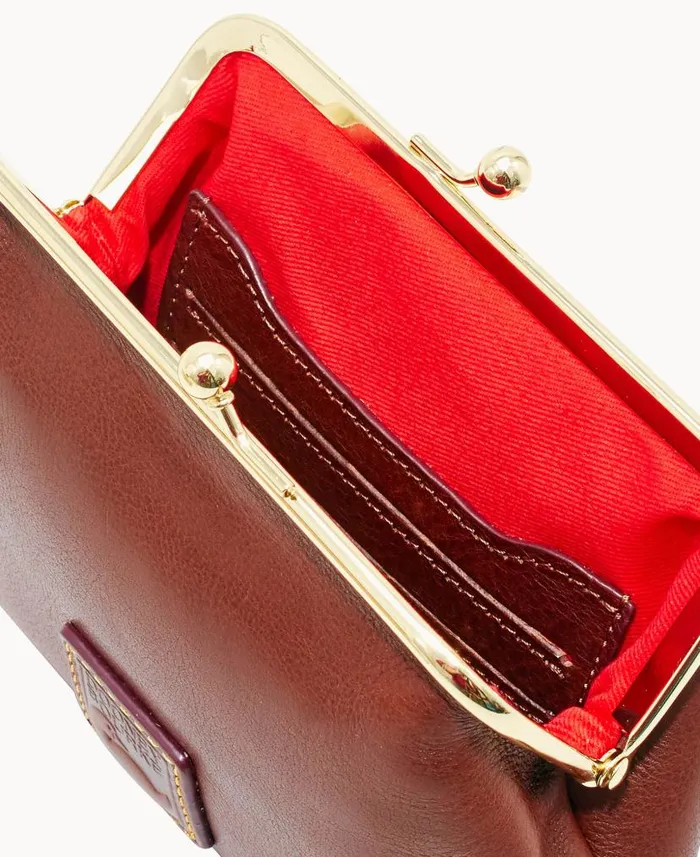 Florentine Large Framed Purse Chestnut ManWoman Dooney and Bourke Wallets Florentine Large Framed Purse Chestnut ManWoman Dooney and Bourke Wallets