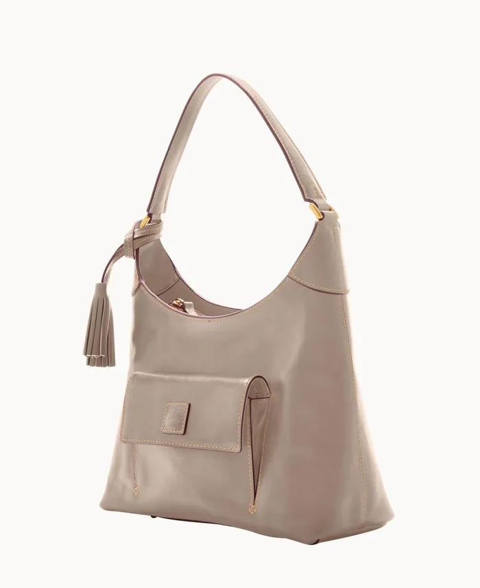 Florentine Small Hobo Light Taupe Woman Dooney and Bourke Shoulder Bags Florentine Small Hobo Light Taupe Woman Dooney and Bourke Shoulder Bags